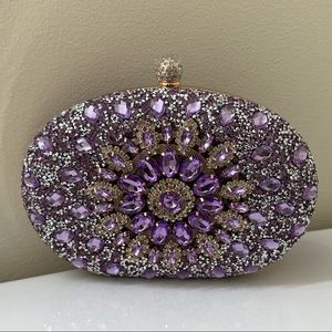 Bejeweled Purple Clutch Purse